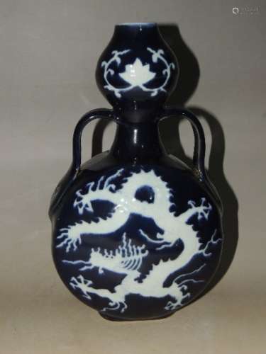 A Blue Glazed Porcelain Vase