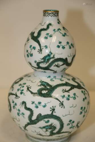 A Blue and Green Porcelain Double Gourd Vase
