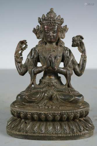 An Antique Bronze Tibet Buddha Figure