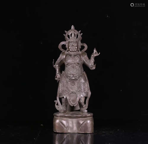 14-16TH CENTURY, A GOD DESIGN OLD BRONZE STATUE, MING DYNASTY