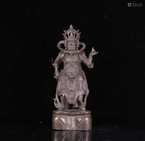 14-16TH CENTURY, A GOD DESIGN OLD BRONZE STATUE, MING DYNASTY