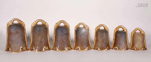 907-1125 E.C , A SET OF GILT SIVER BELL, LIAO DYNASTY