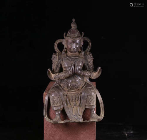 14-16TH CENTURY, A WEITUO DESIGN BRONZE STATUE, MING DYNASTY