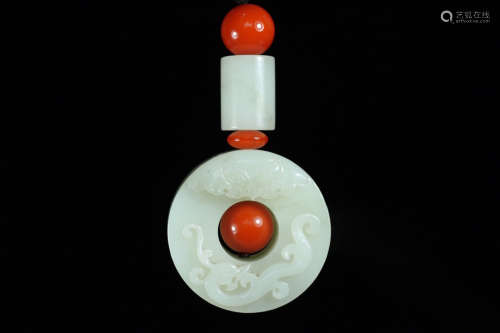 A HETIAN JADE PEACE BUCKLE