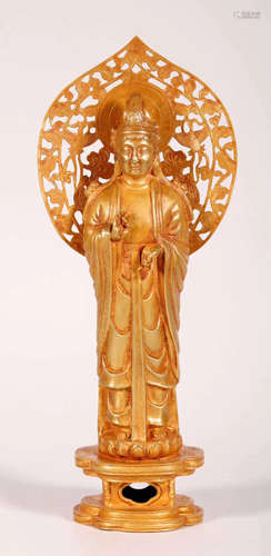 907-1125 E.C , AN AVALOKITESVARA PURE GOLD STATUE, LIAO DYNASTY