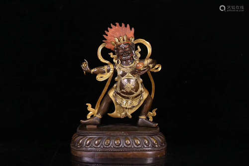 17-19TH CENTURY, A BODHISATTVA BRONZE STATUE, QING DYNASTY