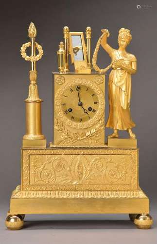 Pendulum, France around 1820, opulent decorated