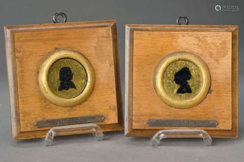 two miniature reverse glass pictures, Electoral