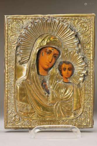 Icon, probably Russia, around 1900, mother of god with