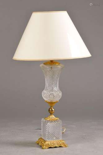 Table lamp, France, 1960s, gilt metal casing, opulent