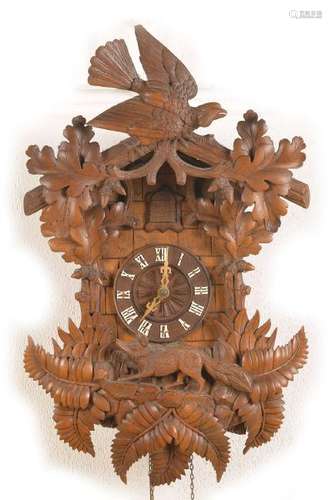 cuckoo clock, Black Forest, around 1900/20, carved