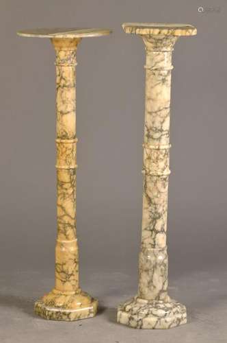 two columns, German, 2. Half 20.th c., marbled Onyx,