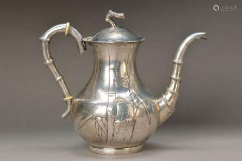 pot, Shanghai, around 1900, 925 Sterling silver