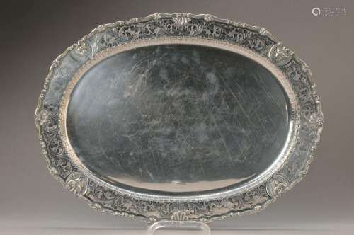 Ovale Silver tray, Milan, 30-1950, 800 silver,in