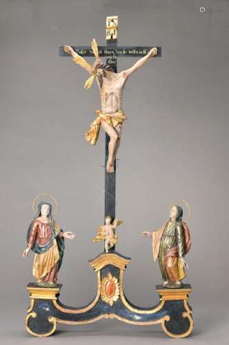 crucifixion group, Southern Germany, 19th c., basswood