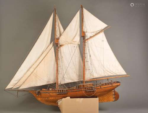 Large Model ship of a Baltimore Schooner, two slightly