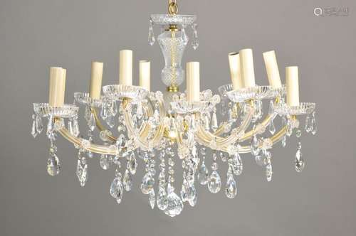 Chandelier, probably Italy, 1950/60s, 10 focalpoints