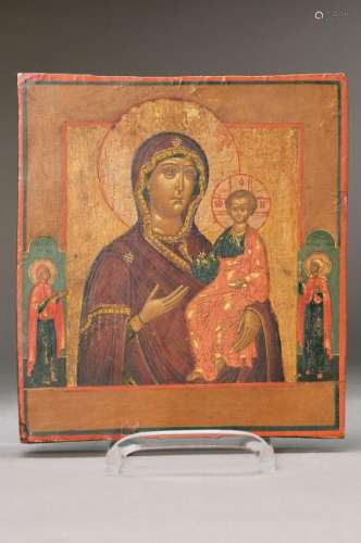 Icon, Russia, around 1900, Mother of God of Kazan, two