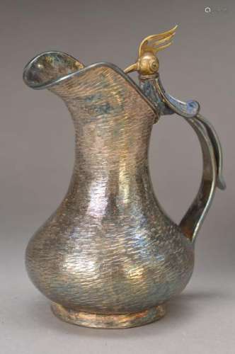 small handle pot, Mexico, 1960s, silver, driven