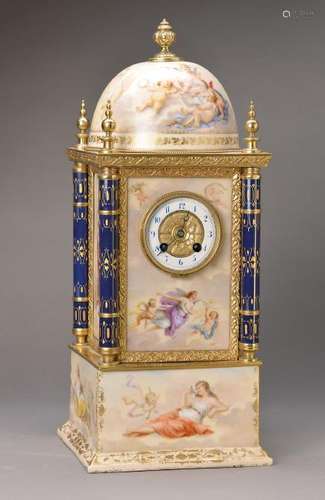 table clock, after ancient model, housing porcelain