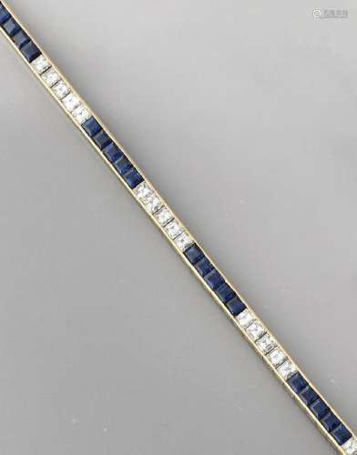 14 kt gold bracelet with sapphires and diamonds