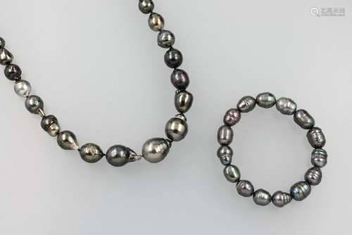 Lot jewellery with tahitian pearls