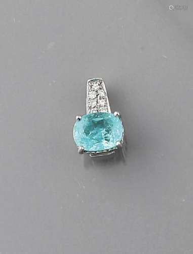 18 kt gold pendant with Paraiba tourmaline and