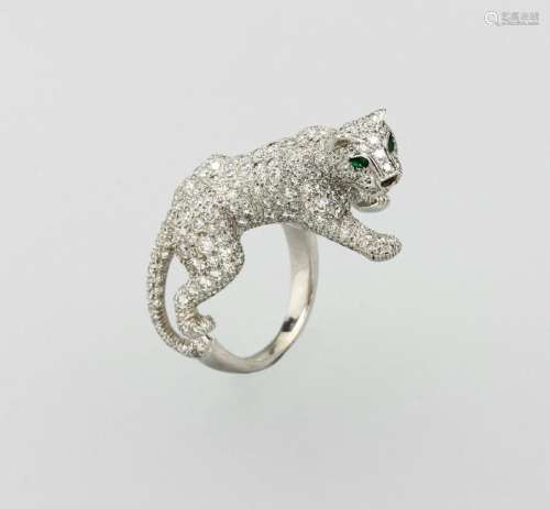 Extraordinary 18 kt gold CARTIER panther-ring with
