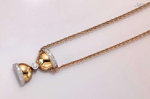 18 kt gold necklace 'hourglass' with brilliants