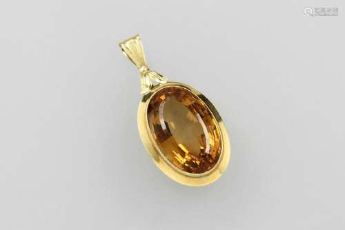 14 kt gold pendant with citrine