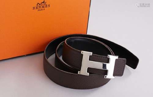 HERMES Belt, clasp metal silver plated