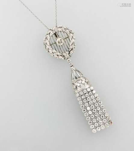 Platinum brooch/pendant with brilliant and diamonds