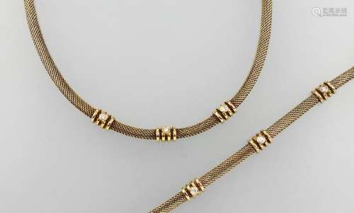 14 kt gold jewelry set with brilliants
