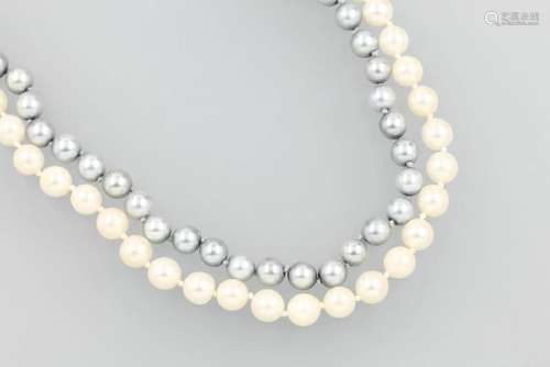 2-row necklace with cultured pearls