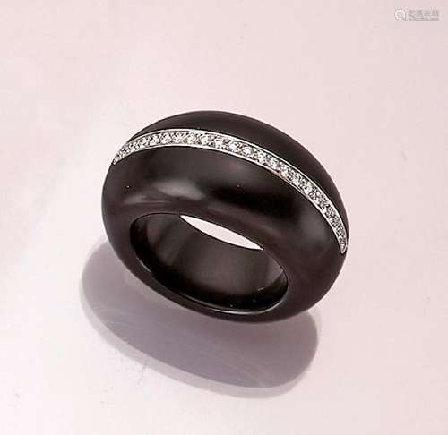 SCHEFFEL 18 kt gold and ebony ring with brilliants