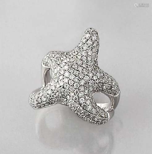 18 kt gold ring 'star fish' with brilliants