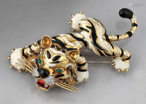 18 kt gold brooch 'Tiger' probably WEMPE with