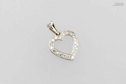 14 kt gold heartpendant with brilliants