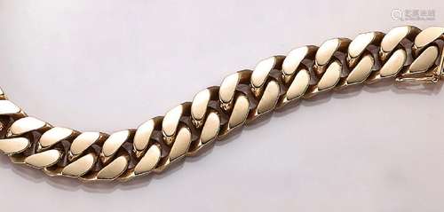 18 kt gold curb bracelet, approx. 78.6 g