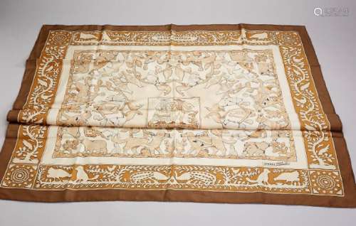 HERMES square, 'Early America', 100 % silk