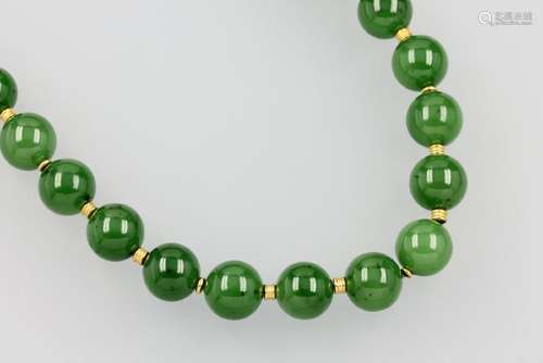 Jade necklace, clasp and intermediates