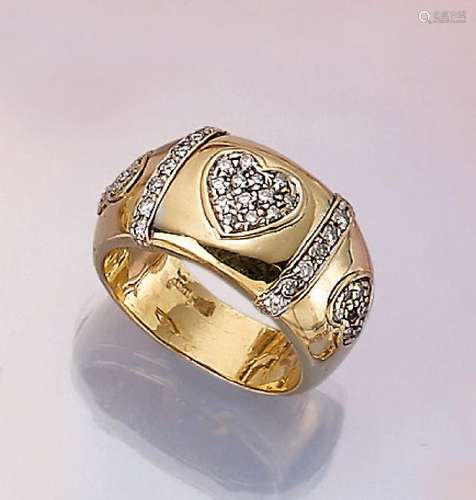 18 kt gold ring with brilliants