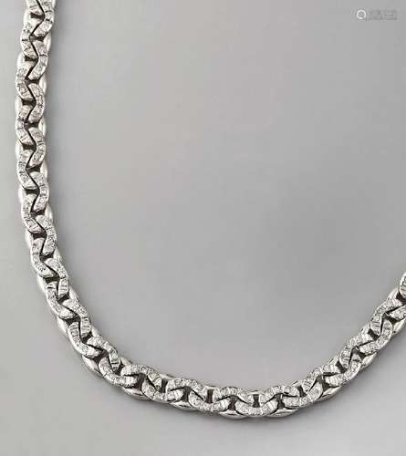 18 kt flat curb bracelet with brilliants