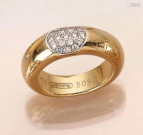 18 kt gold WEMPE ring with brilliants