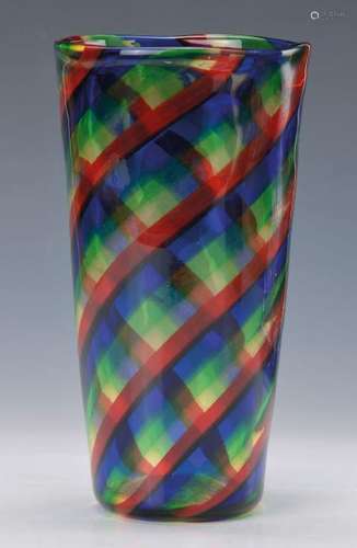 vase, Venini Murano Italy, 1980s, melted in itself