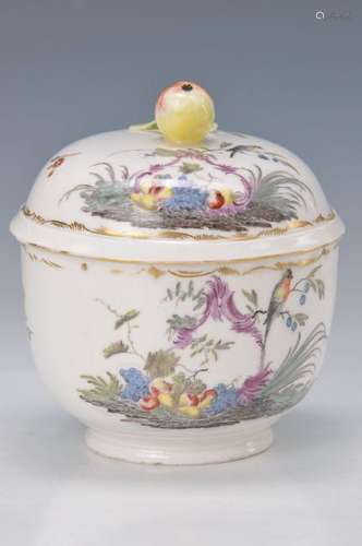 lidded box, probably Höchst, around 1760, fine colorful