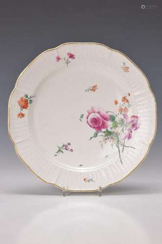 plate, Hoechst, around 1770, wall with floral