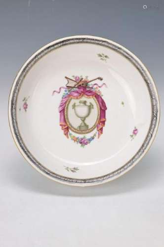 round bowl, Frankenthal, 1881, painted in bright