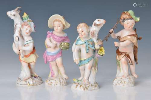 4 figurines, KPM Berlin, 20th c., Allegories on the