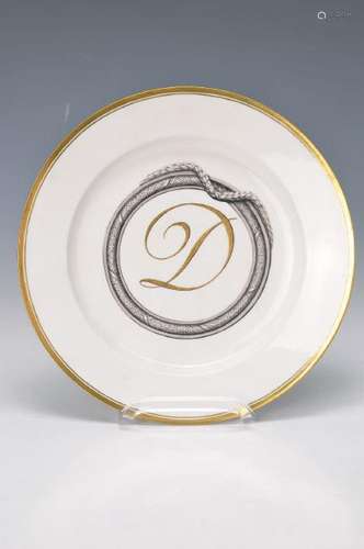 two plate with monogram, Frankenthal, 1750- 1789, fine